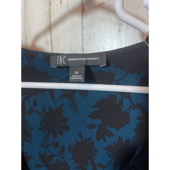 INC 3X Wrap Dress Sheer Sleeves - Picture 2 of 4